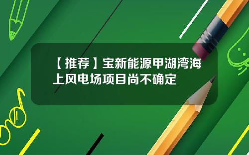 【推荐】宝新能源甲湖湾海上风电场项目尚不确定