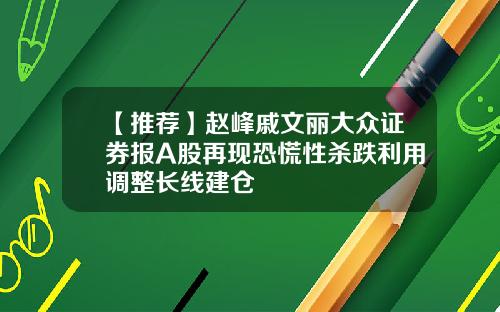 【推荐】赵峰戚文丽大众证券报A股再现恐慌性杀跌利用调整长线建仓