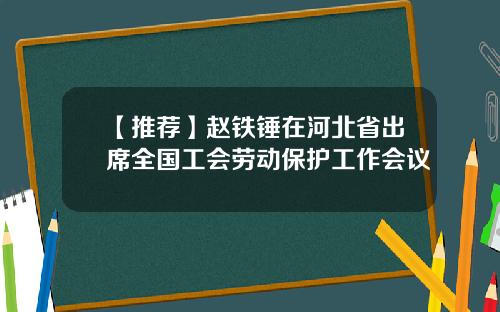 【推荐】赵铁锤在河北省出席全国工会劳动保护工作会议
