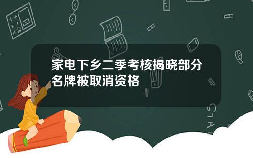 家电下乡二季考核揭晓部分名牌被取消资格