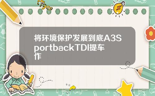 将环境保护发展到底A3SportbackTDI提车作