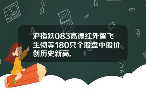 沪指跌083高德红外智飞生物等180只个股盘中股价创历史新高.