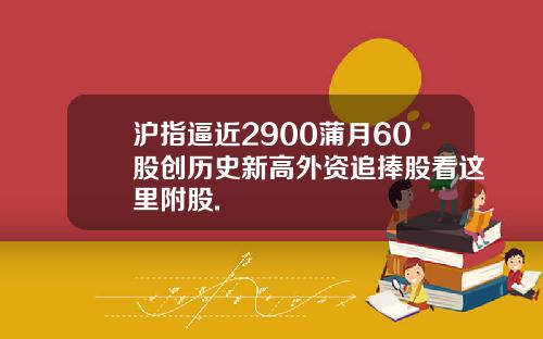 沪指逼近2900蒲月60股创历史新高外资追捧股看这里附股.