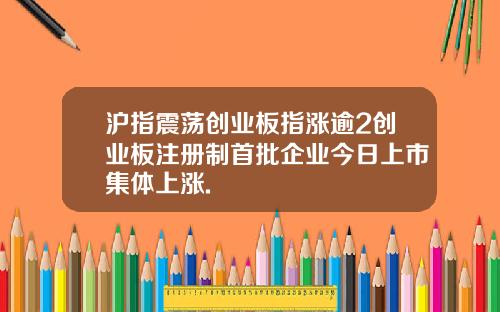 沪指震荡创业板指涨逾2创业板注册制首批企业今日上市集体上涨.
