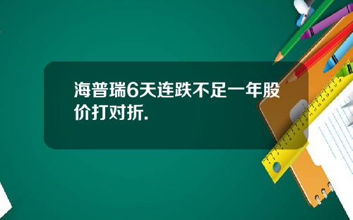 海普瑞6天连跌不足一年股价打对折.