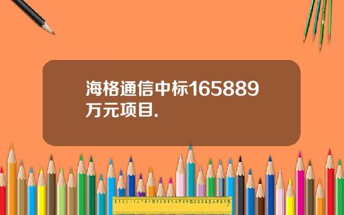 海格通信中标165889万元项目.