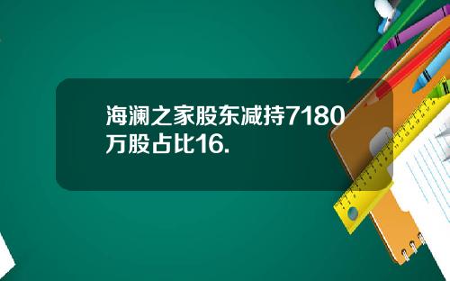 海澜之家股东减持7180万股占比16.