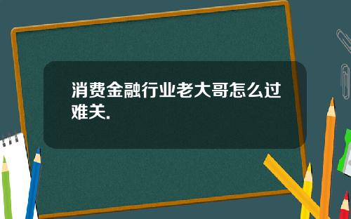 消费金融行业老大哥怎么过难关.