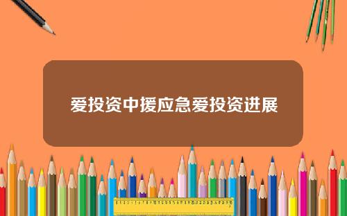 爱投资中援应急爱投资进展