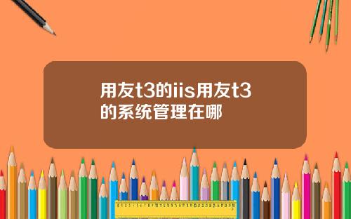 用友t3的iis用友t3的系统管理在哪