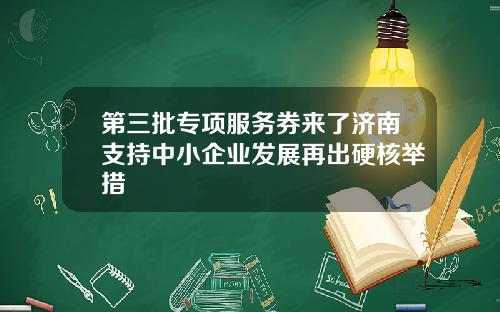 第三批专项服务券来了济南支持中小企业发展再出硬核举措