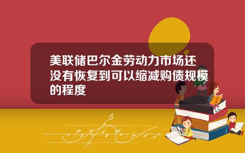 美联储巴尔金劳动力市场还没有恢复到可以缩减购债规模的程度