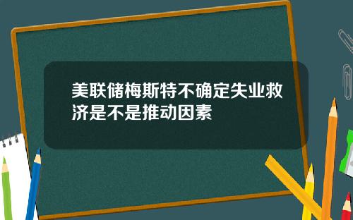 美联储梅斯特不确定失业救济是不是推动因素