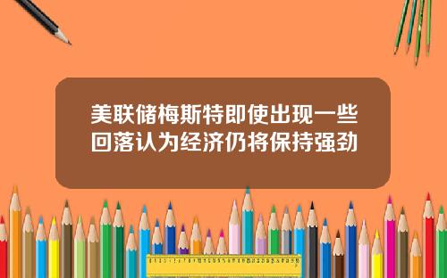 美联储梅斯特即使出现一些回落认为经济仍将保持强劲