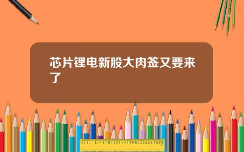 芯片锂电新股大肉签又要来了