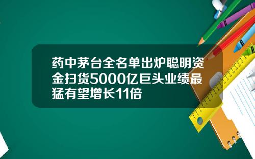 药中茅台全名单出炉聪明资金扫货5000亿巨头业绩最猛有望增长11倍