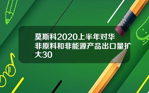 莫斯科2020上半年对华非原料和非能源产品出口量扩大30