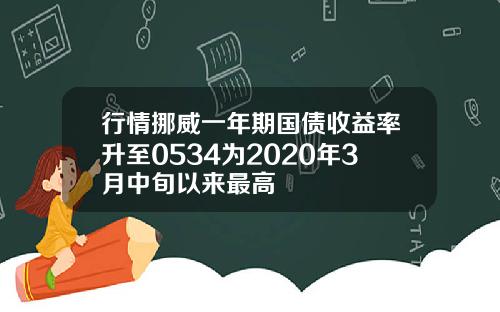 行情挪威一年期国债收益率升至0534为2020年3月中旬以来最高