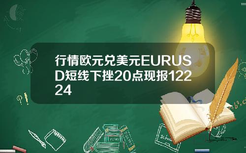 行情欧元兑美元EURUSD短线下挫20点现报12224