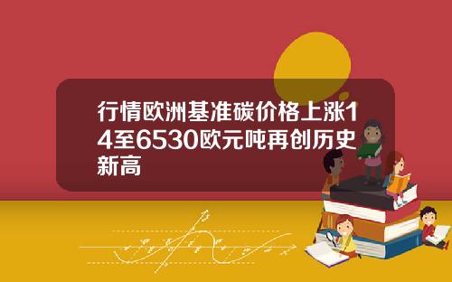行情欧洲基准碳价格上涨14至6530欧元吨再创历史新高