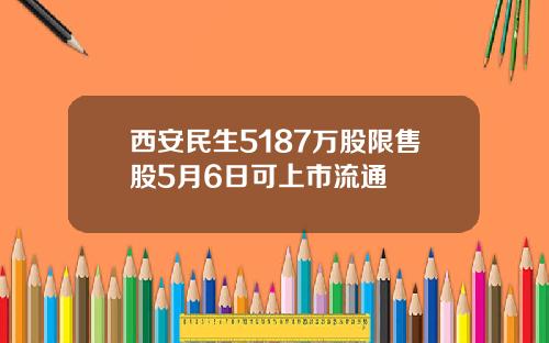 西安民生5187万股限售股5月6日可上市流通