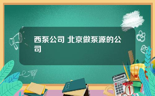 西泵公司 北京做泵源的公司
