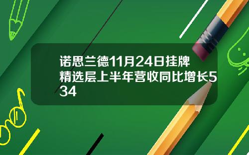 诺思兰德11月24日挂牌精选层上半年营收同比增长534