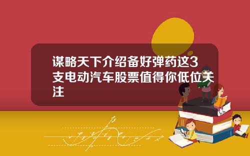 谋略天下介绍备好弹药这3支电动汽车股票值得你低位关注