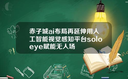 赤子城ai布局再延伸用人工智能视觉感知平台soloeye赋能无人场