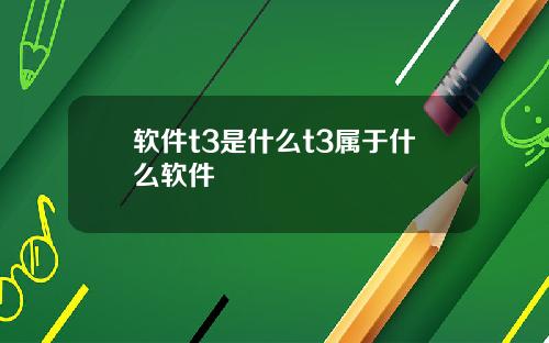 软件t3是什么t3属于什么软件