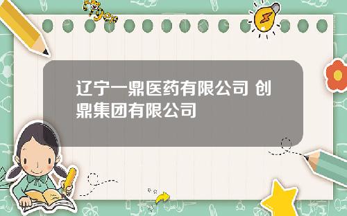 辽宁一鼎医药有限公司 创鼎集团有限公司
