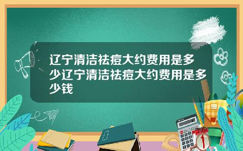 辽宁清洁祛痘大约费用是多少辽宁清洁祛痘大约费用是多少钱