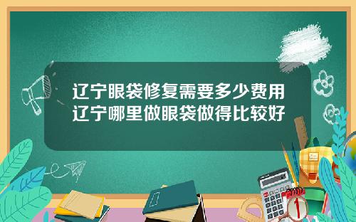 辽宁眼袋修复需要多少费用辽宁哪里做眼袋做得比较好