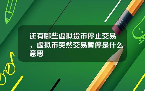 还有哪些虚拟货币停止交易，虚拟币突然交易暂停是什么意思