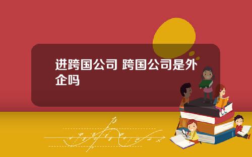 进跨国公司 跨国公司是外企吗