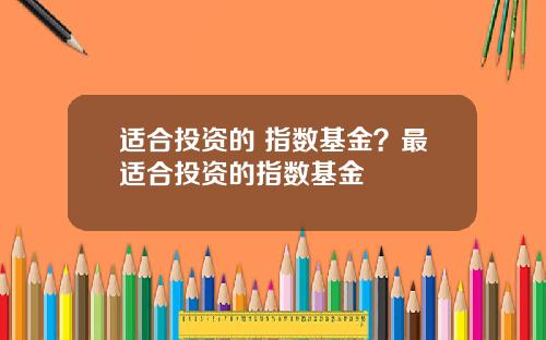 适合投资的 指数基金？最适合投资的指数基金