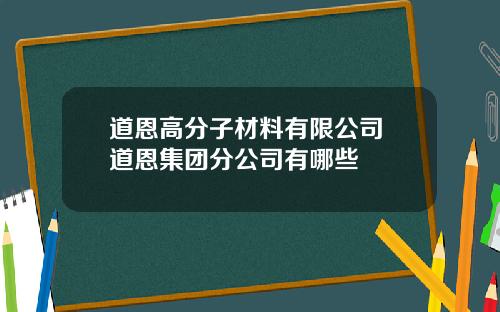 道恩高分子材料有限公司 道恩集团分公司有哪些