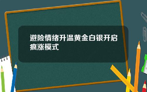 避险情绪升温黄金白银开启疯涨模式