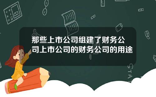 那些上市公司组建了财务公司上市公司的财务公司的用途