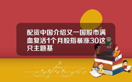 配资中国介绍又一国股市满血复活1个月股指暴涨30这只主题基