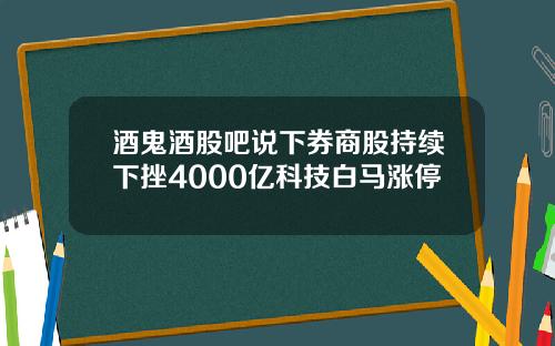 酒鬼酒股吧说下券商股持续下挫4000亿科技白马涨停