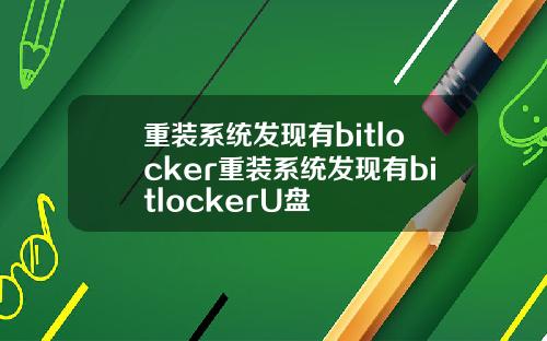 重装系统发现有bitlocker重装系统发现有bitlockerU盘
