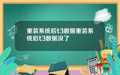 重装系统后t3数据重装系统后t3数据没了