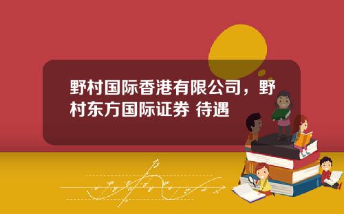 野村国际香港有限公司，野村东方国际证券 待遇