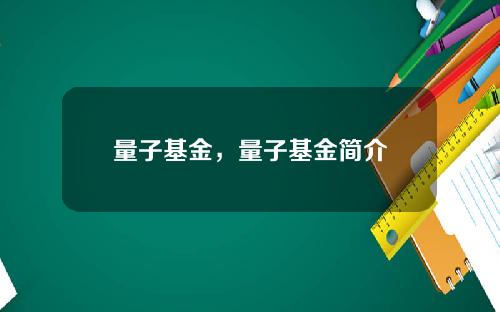 量子基金，量子基金简介