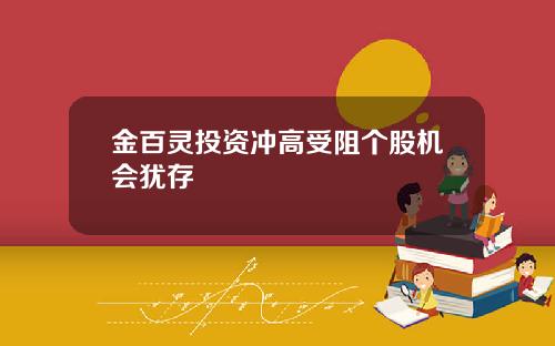 金百灵投资冲高受阻个股机会犹存