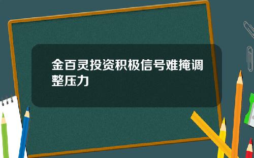 金百灵投资积极信号难掩调整压力