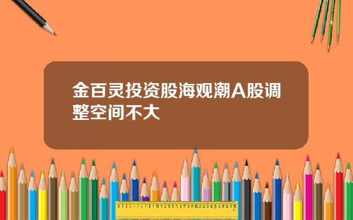 金百灵投资股海观潮A股调整空间不大