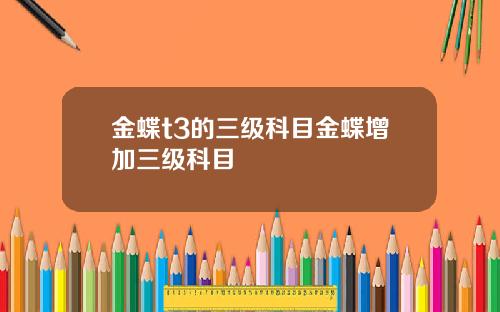 金蝶t3的三级科目金蝶增加三级科目
