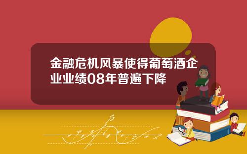 金融危机风暴使得葡萄酒企业业绩08年普遍下降
